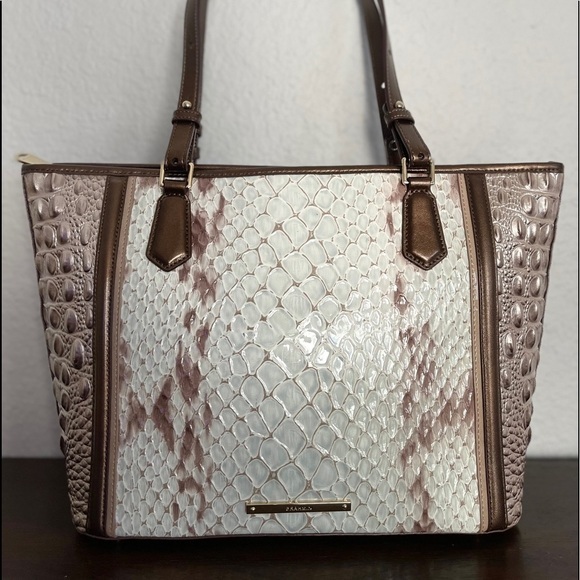 SALE💥💥NEW BRAHMIN MEDIUM ASHER CROC-EMBOSSED LEATHER SATCHEL SHOULDER‎ BAG - Picture 10 of 10